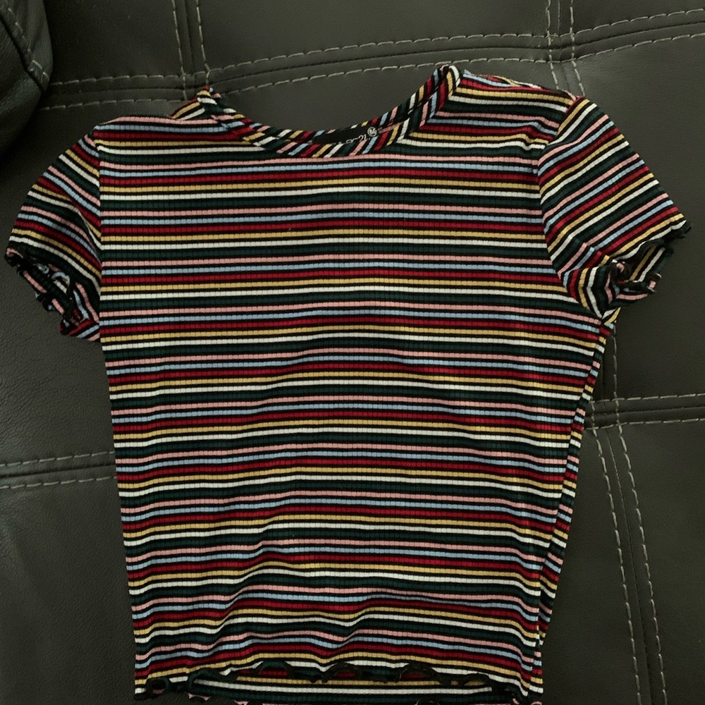 Stripe rainbow crop top, never worn before.